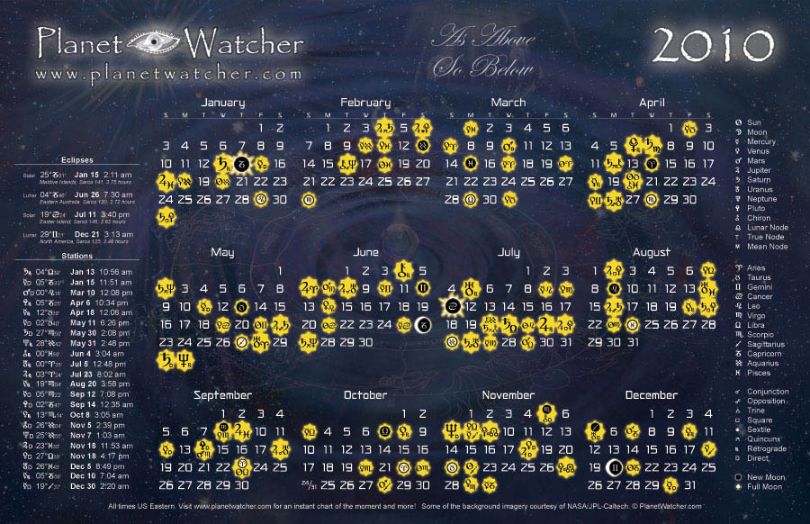 PlanetWatcher Releases 2010 Astrological Calendar